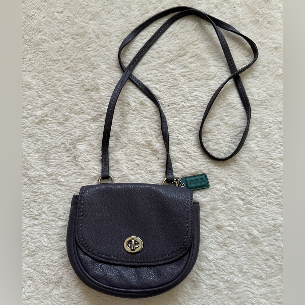 Coach Small Leather Crossbody Bag with Green Tag